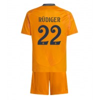 Echipament fotbal Real Madrid Antonio Rudiger #22 Tricou Deplasare 2024-25 pentru copii maneca scurta (+ Pantaloni scurti)